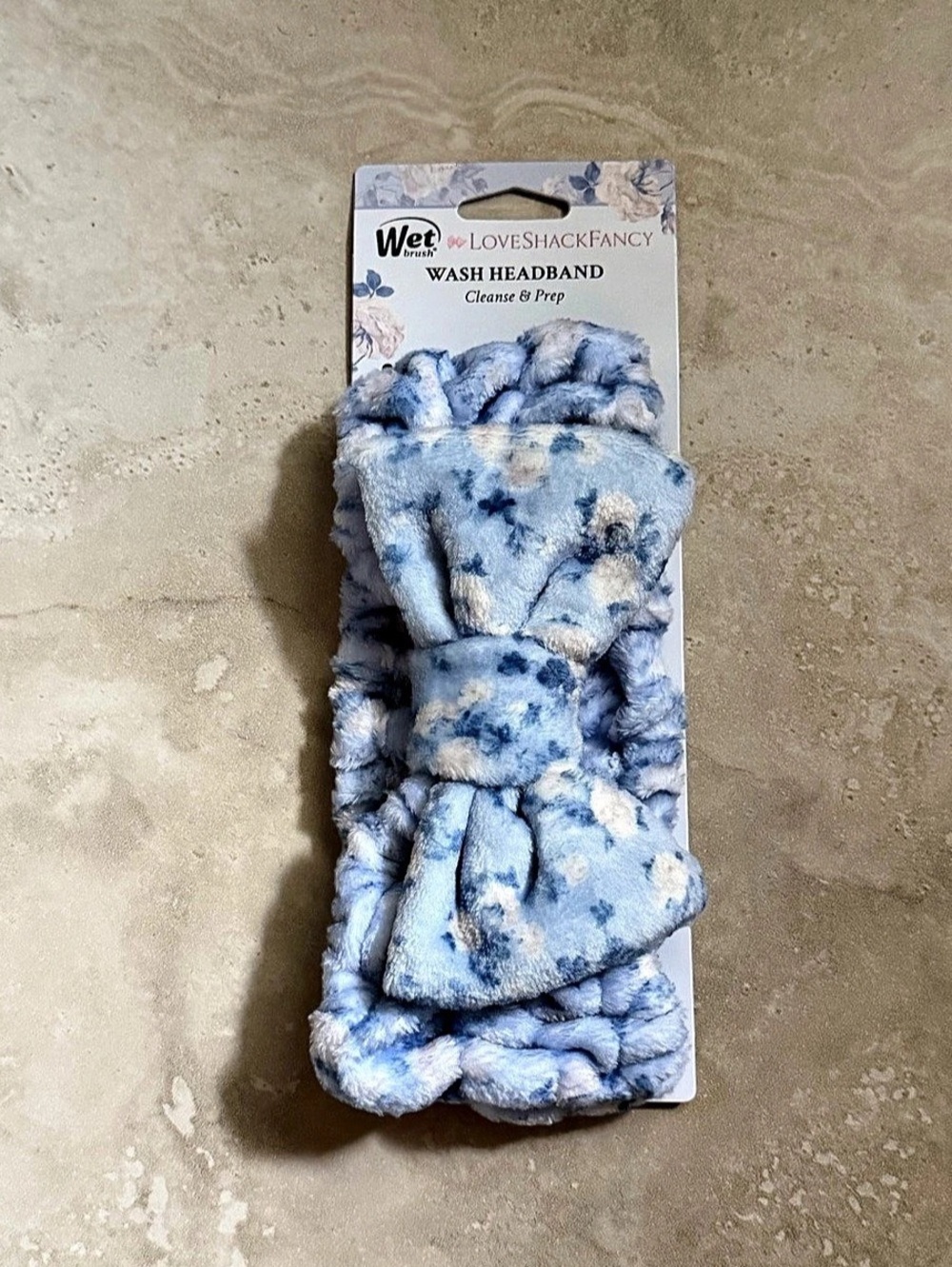 Wet Brush Loveshackfancy Wash Headband Floral Blue & White